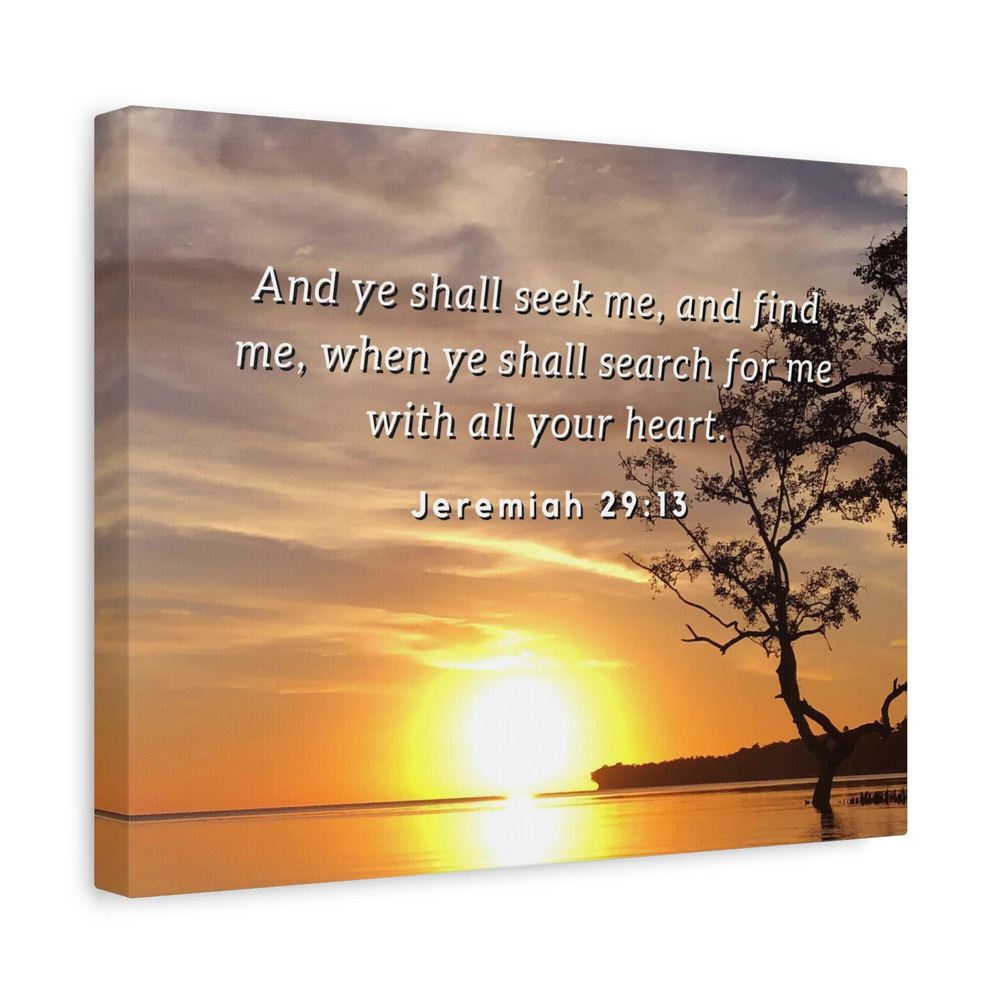 Scripture Walls All Your Heart Jeremiah 29:13 Bible Verse Canvas Christian Wall